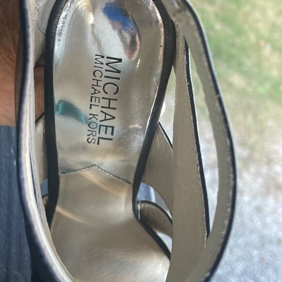 Michael Michael Kors Brena Black Leather Platform Heeled Booties Women’s 8.5M - Picture 11 of 12